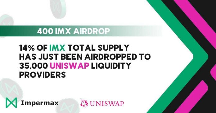 Impermax Airdropped 14 Million IMX Tokens to 35,000 Uniswap V2 Liquidity Companies