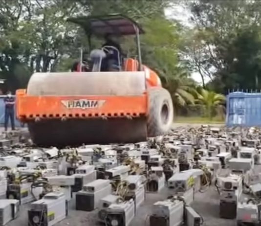 Cops steamroll 1,000 bitcoin mines after ‘electrical energy theft’ triggers power failures