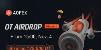 AOFEX Rolls out “OT Airdrop Program” and Distributes 120,00 0 OT at Stage 1 AOFEX Rolls out “OT Airdrop Program” and Distributes 120,00 0 OT at Stage 1