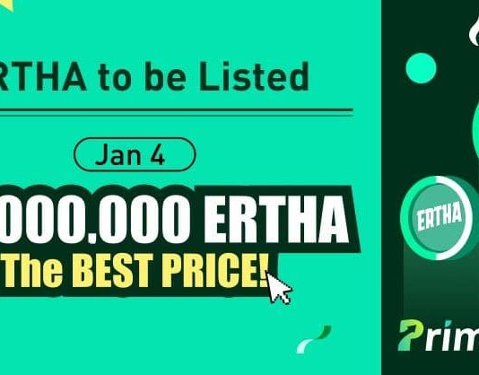 Ertha to Prime Listing Huobi on January fourth