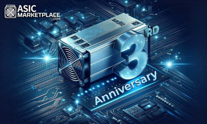 Asic Market Celebrates three Outstanding Years Of Excellence In The Mining Trade