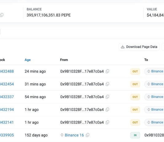 Whale Transfers $4.2 Million PEPE To Binance – Promoting Stress Forward?