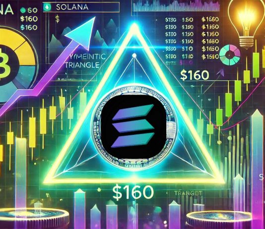 Solana (SOL) Consolidates in Symmetrical Triangle – Analyst Reveals $160 Goal On Breakout
