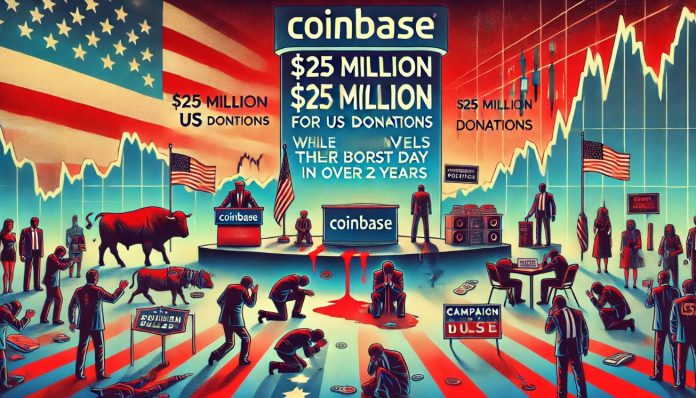 Coinbase Unveils $25M For Political Donations As Shares Undergo Worst Day In Over Two Years