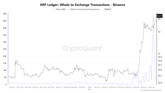 XRP Whale Binance Deposits Skyrocket: Key Holders Getting ready For Revenue-Taking?