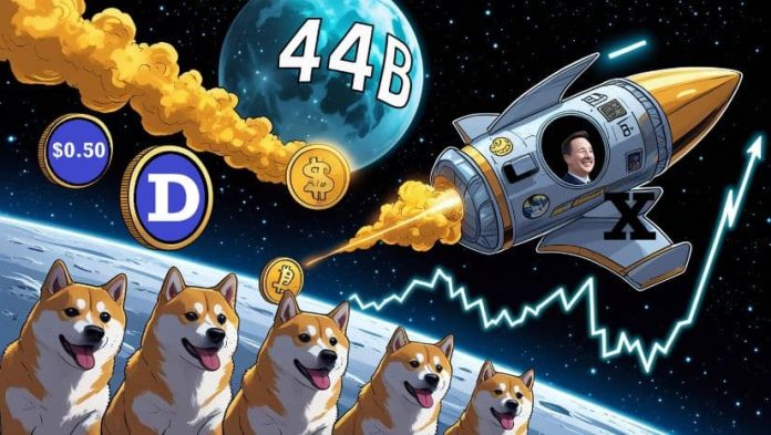 Dogecoin Eyes $0.50 Breakout as Elon Musk Pursues $44B Funding for X