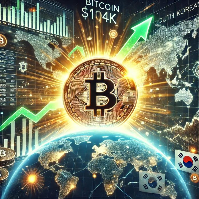 Bitcoin Tops $104Ok as International Market Momentum Outpaces Korean Demand Bitcoin Tops $104Ok as International Market Momentum Outpaces Korean Demand