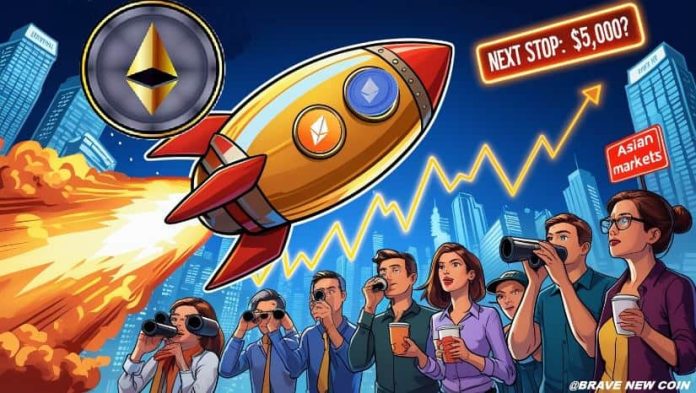 Ethereum (ETH) Value At the moment: Ethereum Nears $4,400 as Bullish Chart Patterns Sign New Document Highs Forward