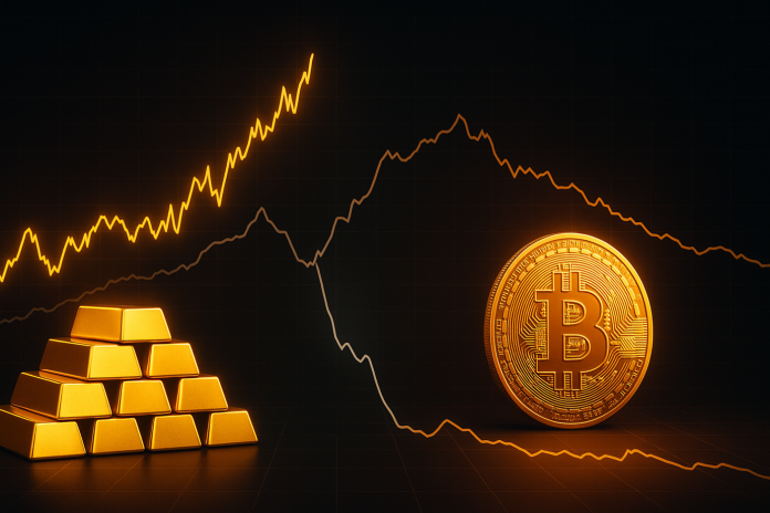 Protected Haven Cut up: Bitcoin-Gold Correlation Turns Detrimental For First Time In 6 Months