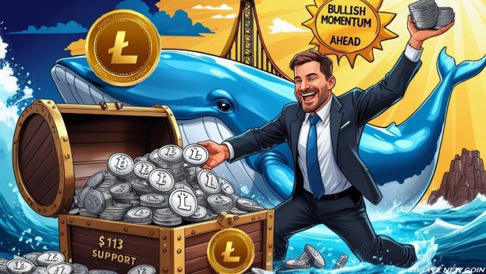 Litecoin (LTC) Worth Prediction: Litecoin Holds $113 Help, Eyes Main Beneficial properties Forward of ETF and Treasury Strikes