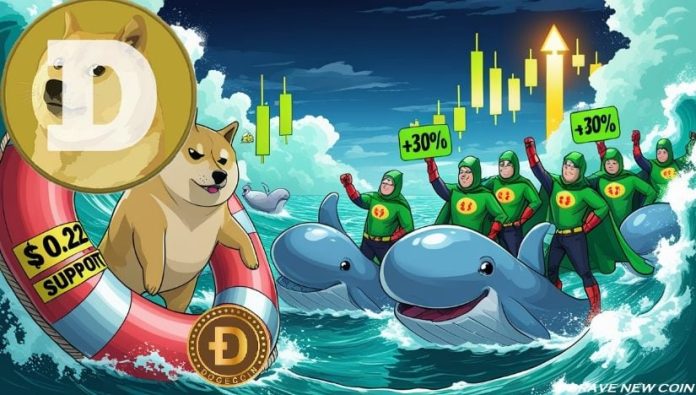 Dogecoin (DOGE) Value Prediction: Dogecoin Holds $0.22 Assist as Bulls Eye 30% Breakout Regardless of Whale Stress