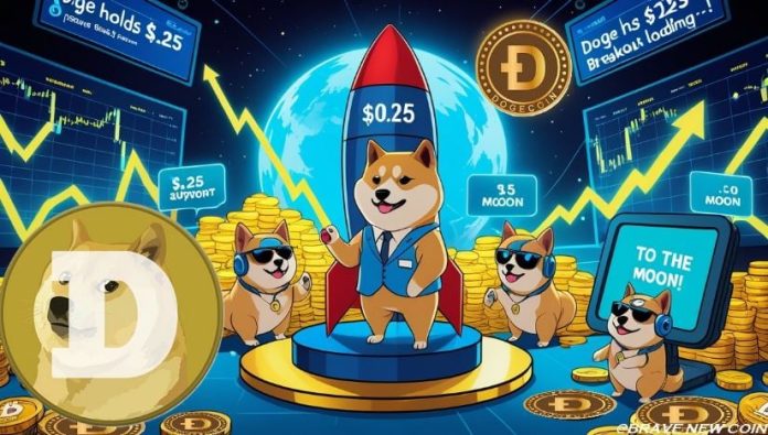 Dogecoin (DOGE) Value Prediction: DOGE Holds $0.25 Help Amid Bullish Momentum, Eyes $0.5 Breakout