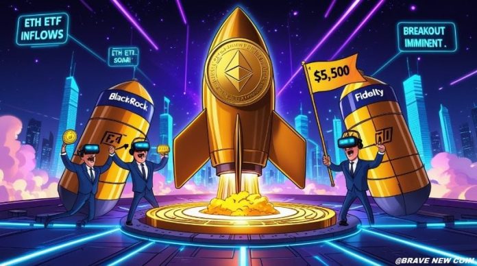 Ethereum (ETH) Worth Prediction: Ethereum Eyes $5,500 Breakout as ETF Inflows Increase Bullish Momentum
