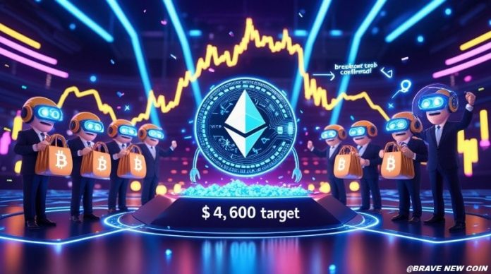 Ethereum (ETH) Value Prediction: Ethereum Eyes $4,600 Breakout as Weighted MA Pullback and Institutional Buys Align
