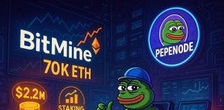 BitMine Luggage 70Ok ETH As PEPENODE Mining Meme Coin Nears $2.2M in Viral Presale