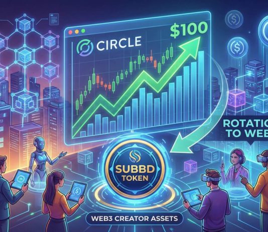 Circle Inventory Goals for $100 on Crypto Sentiment Rebound, Merchants Rotate to $SUBBD Circle Inventory Goals for $100 on Crypto Sentiment Rebound, Merchants Rotate to $SUBBD