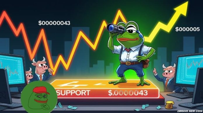 Pepe (PEPE) Value Prediction: Pepe Coin Rebounds From Key Help as Pepecoin Eyes Breakout Above $0.000005 Resistance