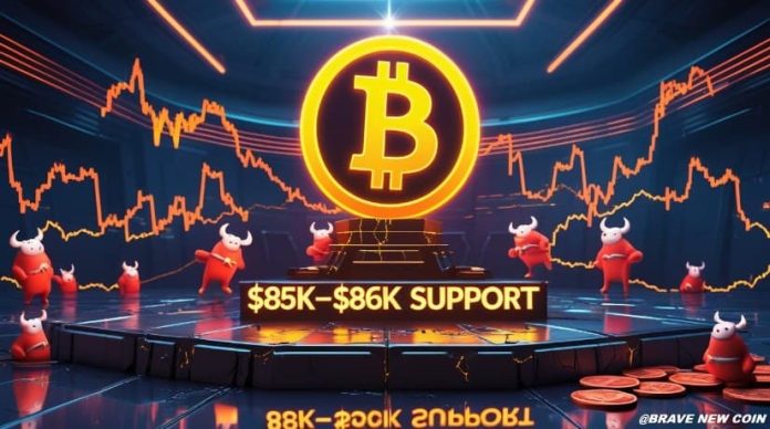 Bitcoin Value Prediction: BTC Value Defends $85Ok–$86Ok Assist on Third Trendline Retest as Bitcoin Volatility Contracts