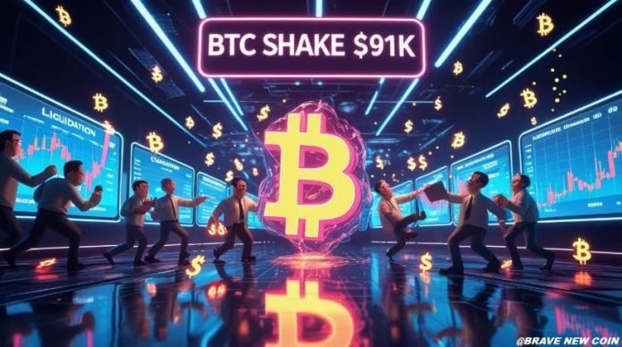 Bitcoin (BTC) Worth Prediction: Bitcoin Close to $91Ok Shakeout Zone as Liquidation Clusters Point out Potential Volatility