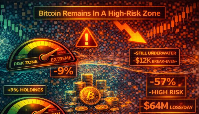 Bitcoin Stays In A Excessive-Danger Zone As Quick-Time period Holders Keep Underwater