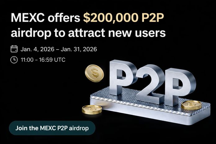 MEXC presents $200,00zero P2P airdrop to draw new customers