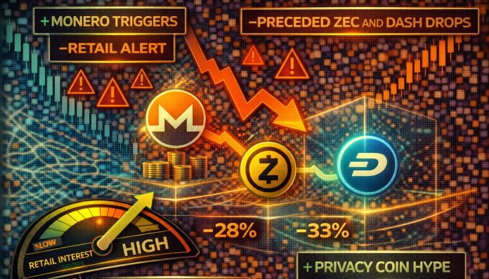 Monero Triggers Retail Alert That Preceded ZEC And DASH Drops As Privateness Coin Hype Returns