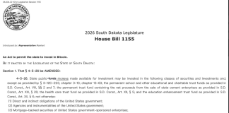 Bitcoin Breaks Into State Coverage As South Dakota Weighs 10% Allocation