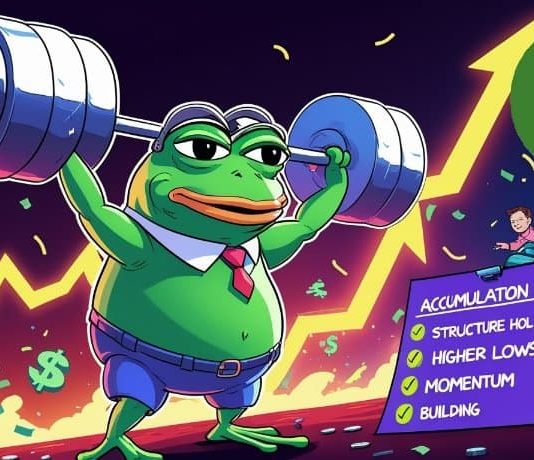 Pepe Coin Worth Prediction: PEPE Worth Types Bullish Inverted Head and Shoulders, Eyes $0.00000592 Breakout