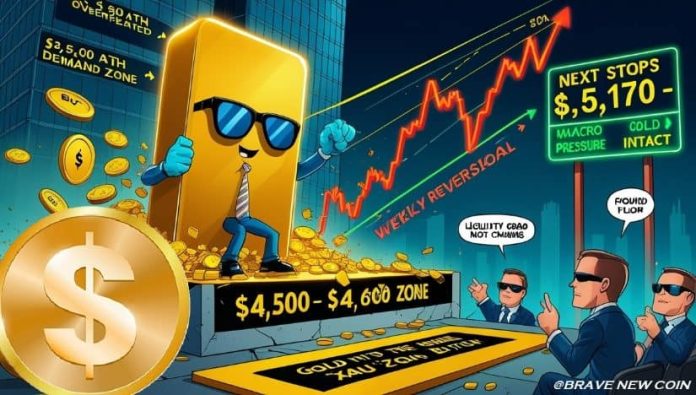 Gold (XAU/USD) Worth Forecast: $4,500–$4,600 Demand Zone Holds as Rebound Eyes $5,170–$5,300 After Sharp Weekly Pullback