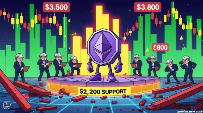 Ethereum (ETH) Worth Prediction: ETH Stabilizes Close to $2,200 Assist Amid Accumulation, Eyes $3,500–$3,800 Rebound