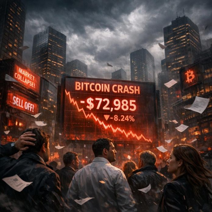 Bitcoin Worth Crashes Beneath $73,000, Hitting Lowest Degree Since 2024