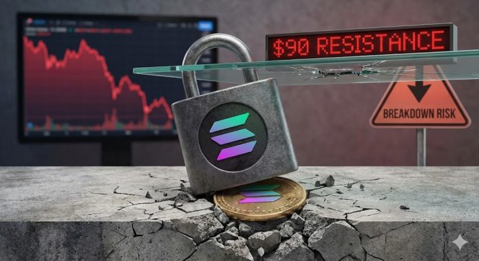 Solana (SOL) Trades Heavy Under $90 As Breakdown Threat Grows