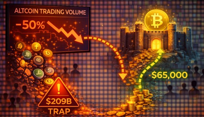 The Altcoin Exodus: Buying and selling Volumes Halve As Capital Flees To Bitcoin $65,000 Fortress