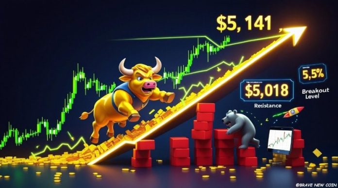 Gold (XAG/USD) Worth Forecast: Ascending Wedge Alerts Explosive Rally as Bulls Goal $5,141 Breakout