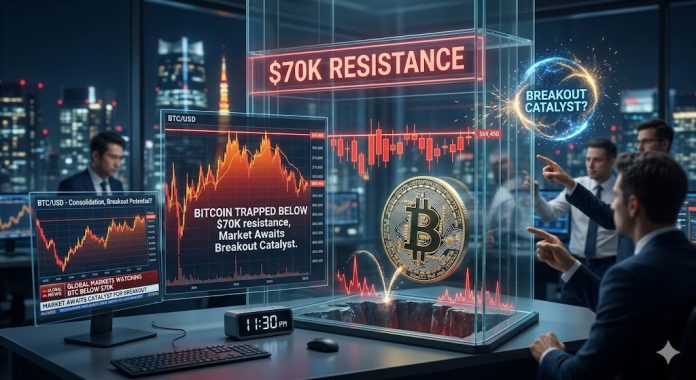 Bitcoin Worth Trapped Beneath $70Okay, Market Awaits Breakout Catalyst
