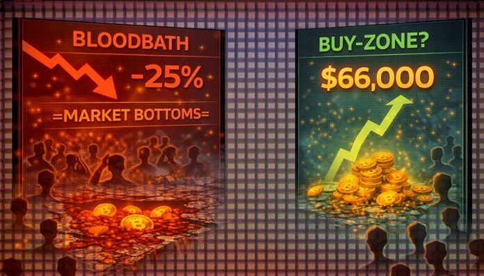 Massacre Or Purchase-Zone? Bitcoin’s $66Okay Stagnation Hits The 25% Loss Threshold Traditionally Tied To Market Bottoms