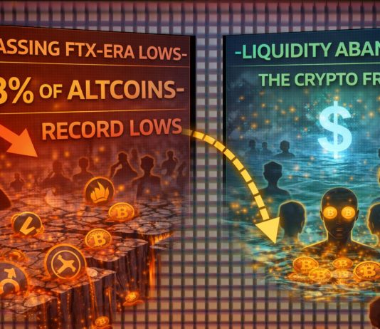 Surpassing FTX-Period Lows: 38% Of Altcoins Hit Document Lows As Liquidity Abandons The Crypto Fringe