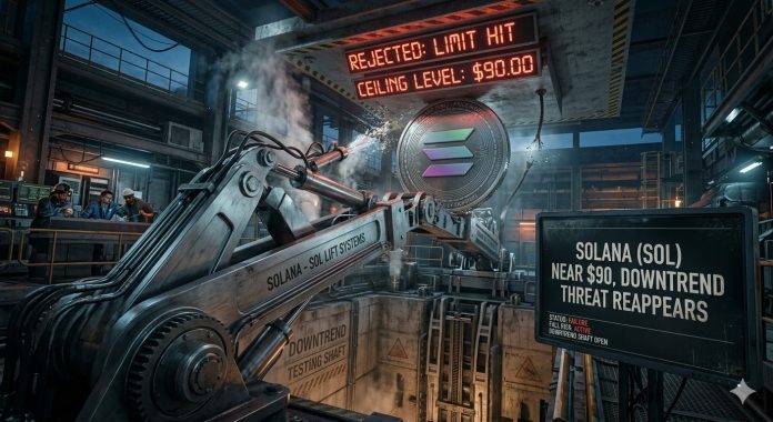 Solana (SOL) Rejected Close to $90, Downtrend Risk Reappears