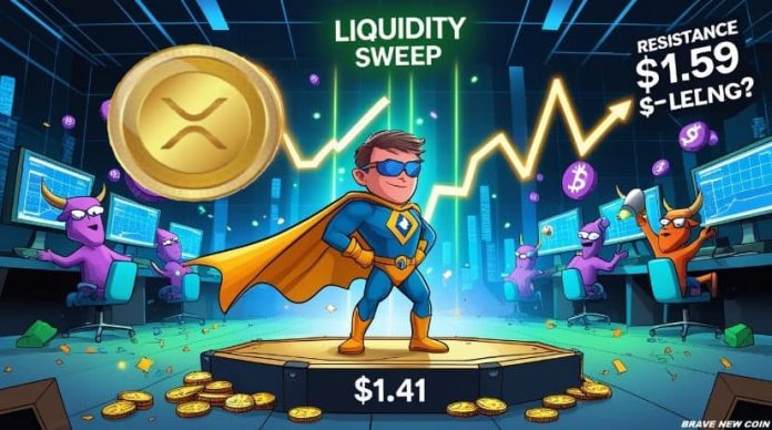 XRP Worth Prediction: XRP Eyes $1.59 Liquidity Zone After Holding Vital $1.41 Assist