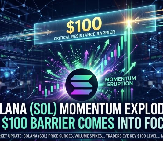 Solana (SOL) Momentum Explodes as $100 Barrier Comes Into Focus