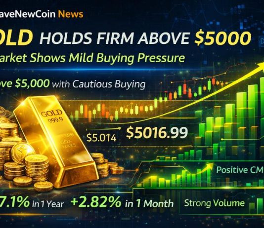 Gold (XAU/USD) Holds Agency Above $5000 as Market Exhibits Delicate Shopping for Stress