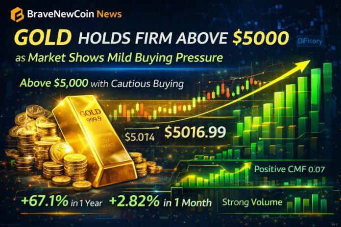 Gold (XAU/USD) Holds Agency Above $5000 as Market Exhibits Delicate Shopping for Stress