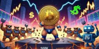 Bitcoin (BTC) Worth Prediction: BTC Battles $68Okay Assist Whereas IBIT Stays Cautious Forward of Doable $74Okay Liquidity Sweep