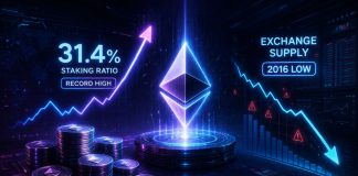 Ethereum Staking Ratio Hits Document 31.4% As Alternate Provide Crashes To 2016 Lows