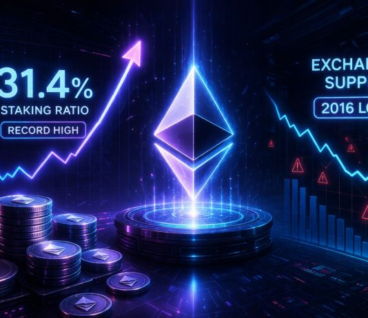 Ethereum Staking Ratio Hits Document 31.4% As Alternate Provide Crashes To 2016 Lows