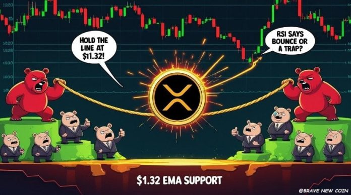 XRP Worth Prediction: Oversold RSI Indicators Reduction Rally Whereas $1.32 Seems as a Crucial EMA Help
