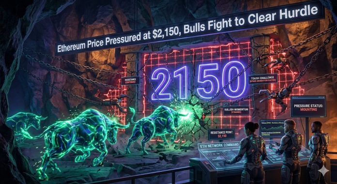 Ethereum Value Pressured at $2,150, Bulls Struggle to Clear Hurdle