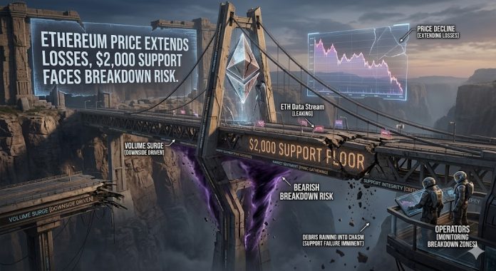 Ethereum Worth Extends Losses, $2,000 Assist Faces Breakdown Danger