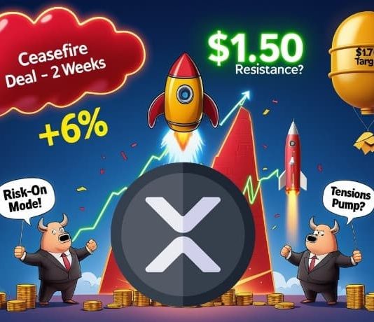 XRP Value Prediction: XRP Jumps 6% on US-Iran Ceasefire Information—Can Geopolitical Reduction Spark a $1.50 Breakout?