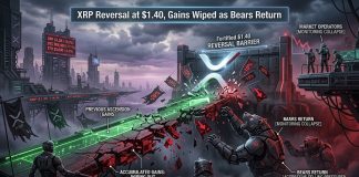 XRP Value Reversal at $1.40, Positive aspects Wiped as Bears Return